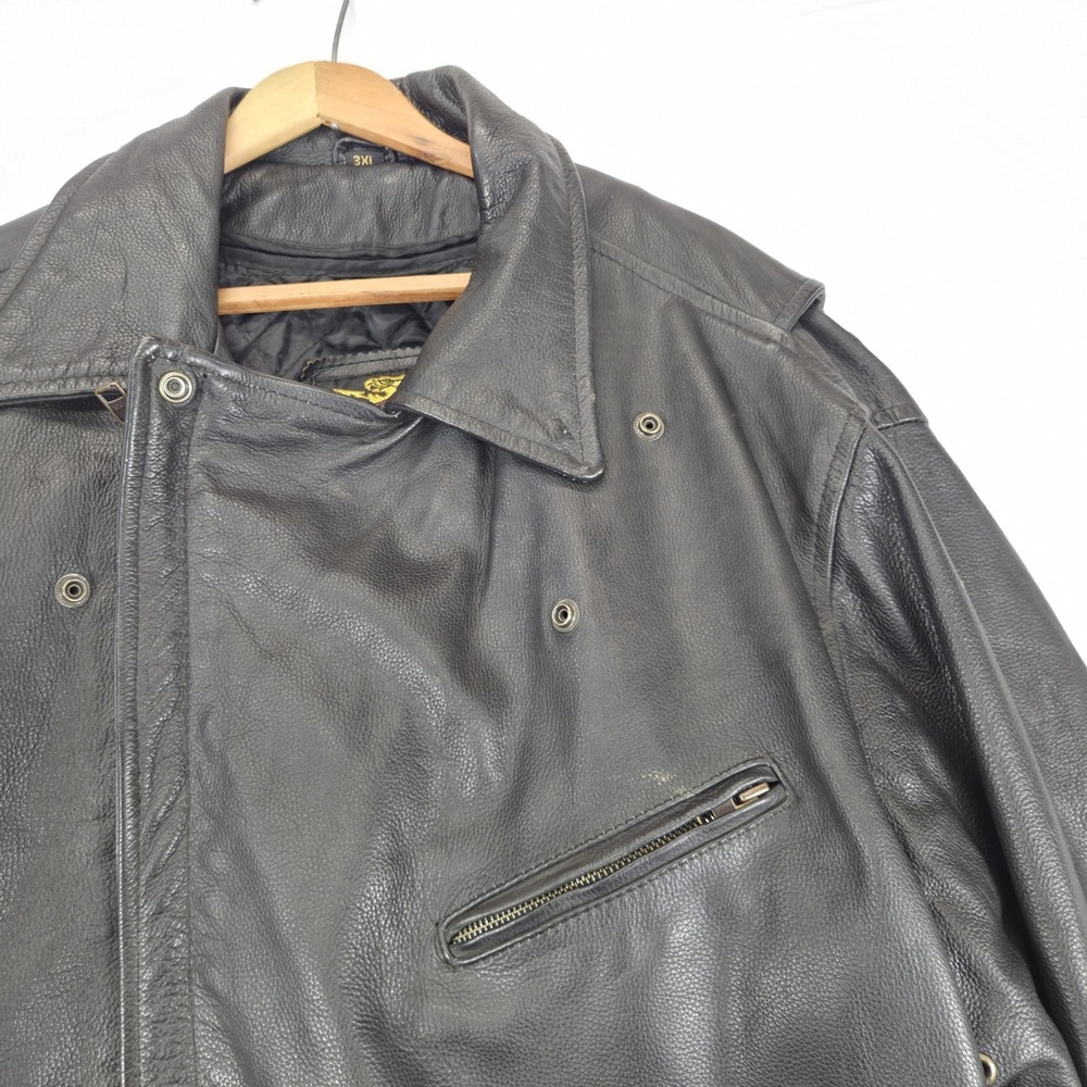 VtgUniversal Rider Leather Motorcycle Jacket 3XL With Thinsulate‎ Liner YKK Zipp - Picture 5 of 16